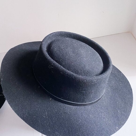 Bigalli Black Wool  Hat MAde in Ecuador Low Crown M - Picture 4 of 8